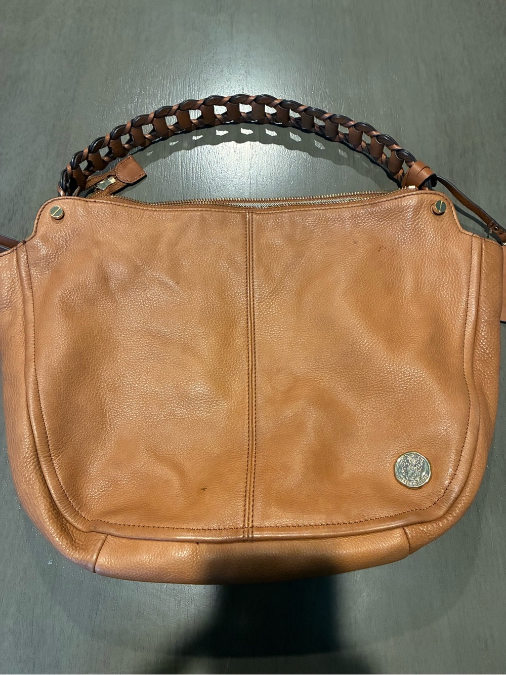 Vince Camuto Tan Leather Hobo Shoulder Bag